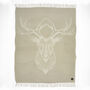 Stag Oatmeal Faux Cashmere Throw 140x180, thumbnail 3 of 5