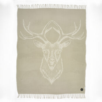 Stag Oatmeal Faux Cashmere Throw 140x180, 3 of 5