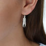 Sterling Silver Angel Wings Dangly Earrings, thumbnail 3 of 7