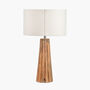 Natural Mango Wood Textured Cone Table Lamp, thumbnail 3 of 8