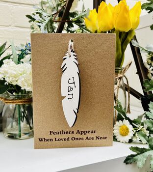 Personalised Feathers Appear Remembrance Card, 4 of 4