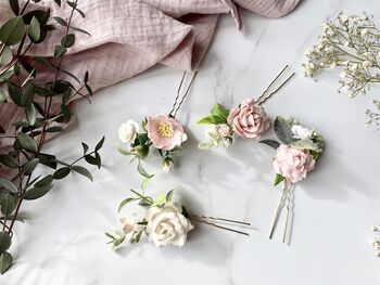 Pink And White Floral Hair Pins, 3 of 3