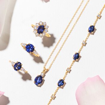 Blue Sapphire Bracelet In Sterling Silver And Gold, 2 of 12