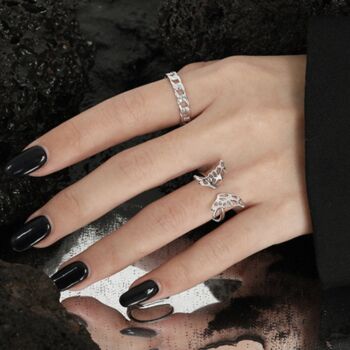 Sterling Silver Butterfly Wings Adjustable Ring, 2 of 5