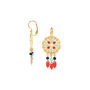 Drop Round Gold Plated Earrings With Dangles Drop, thumbnail 3 of 3