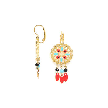 Drop Round Gold Plated Earrings With Dangles Drop, 3 of 3