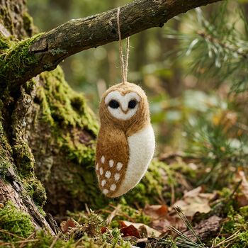 Tyto Alba Barn Owl Fair Trade Handmade Animal Felt, 7 of 8