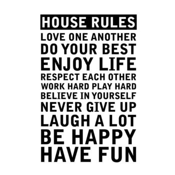 'Personalised' House Rules Wall Sticker, 2 of 3