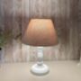 30cm White Wooden Table Bedside Lamp With Shade Country Style Décor, thumbnail 3 of 8