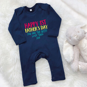 Multicoloured Happy 1st Fathers Day Kids Top / Babygrow, 3 of 5