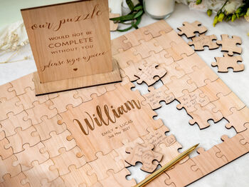 Wedding Guest Book Alternative Personalised Puzzle, 6 of 10