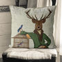 Deer With Bamboo Cage Decorative Cushion, thumbnail 1 of 4