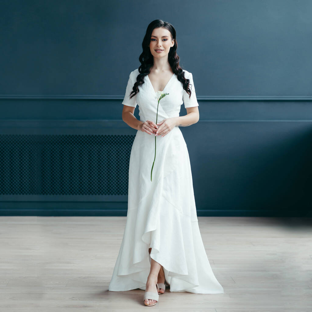 Linen Wedding Dress, 1 of 10