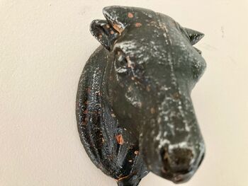 Black Distressed Cow Coat Hook Bathroom Kitchen Décor, 4 of 6