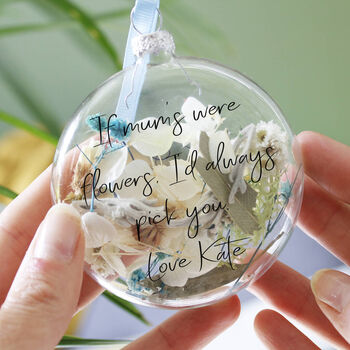 Personalised Flower Filled Hanging Decoration For Mum, 2 of 4
