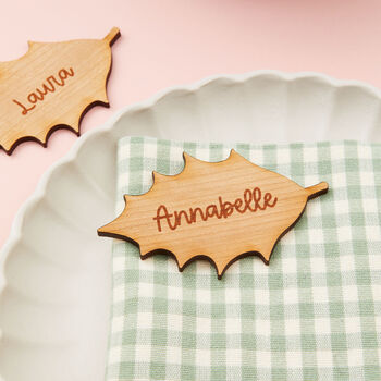 Personalised Holly Leaf Table Place Names, 2 of 2