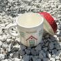 Ceramic Cottage House Mug With Lid, thumbnail 2 of 4