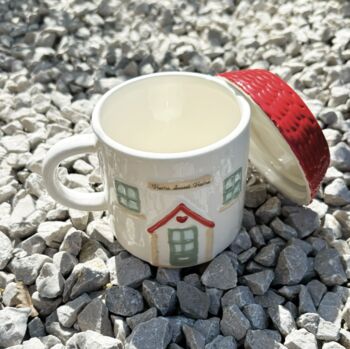 Ceramic Cottage House Mug With Lid, 2 of 4