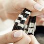 Men’s Adjustable Leather And Silver Fingerprint Bracelet, thumbnail 1 of 7