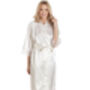 British Made Ivory Bridal Long Satin Dressing Gown With Lace Detail Ladies Size 8 To 28 UK, thumbnail 1 of 5