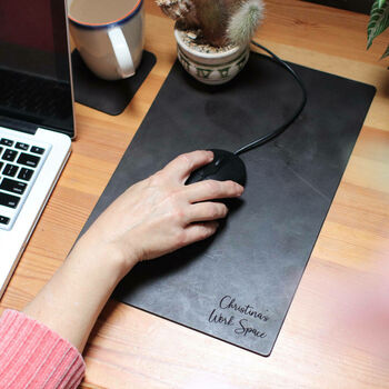 Personalised Home Office Vintage Leather Mouse Pad, 9 of 12