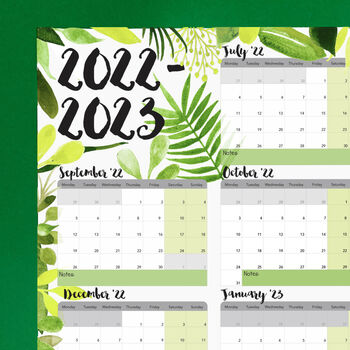 Giant 2022 To 2023 Academic Botanical Wall Planner, 5 of 8