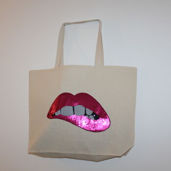 Sequin Lip Shopper Bag, 4 of 4