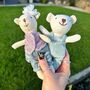 Little Linen Bear With Dungarees, thumbnail 3 of 4