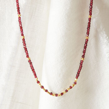 Red Garnet Short Beaded Layering Necklace, 2 of 12