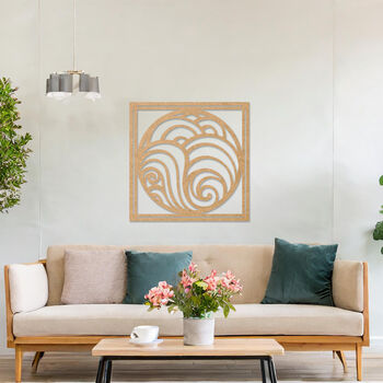 Abstract Wooden Sea Swirl Wall Sculpture Art Gift For Home Or Office, 7 of 9
