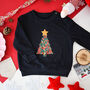 Liberty Of London Christmas Tree Children's Jumper Navy, thumbnail 2 of 8