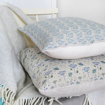 Floral Cow Parsley Linen Cushion, 4 of 4
