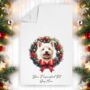 Personalised Dog Christmas Wreath Tea Towel, thumbnail 6 of 12