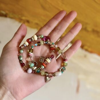 Multi Coloured Crystal Beaded Bracelet, 3 of 7