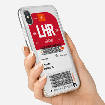 Personalised London Ticket Design Clear Phone Case, 5 of 5