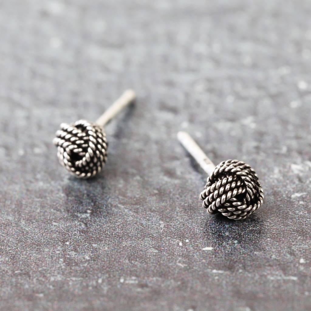 Sterling Silver Knot Stud Earrings By Lisa Angel Sterling Silver Knot Stud Earrings