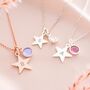 Personalised Hand Stamped Star And Birthstone Necklace, thumbnail 2 of 12