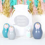 Blue Nesting Doll And Bunny, Personalised Bag, thumbnail 1 of 5
