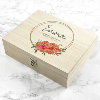Personalised Floral Bridesmaid Keepsake Box, 4 of 12