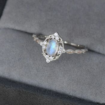 Vintage Inspired Genuine Moonstone Ring, 2 of 11