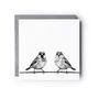 Sparrow On Perch – Hand Drawn Bird Greeting Card Illustration, thumbnail 2 of 6