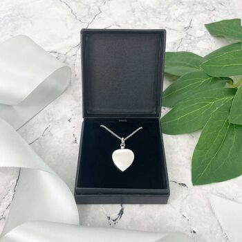 Personalised Sterling Silver Engraved Heart Cremation Ashes Urn Necklace, 3 of 12