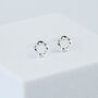 Sterling Silver Twisted Circle Stud Earrings, thumbnail 1 of 4