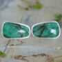 22ct Natural Emerald Cufflinks, thumbnail 3 of 3