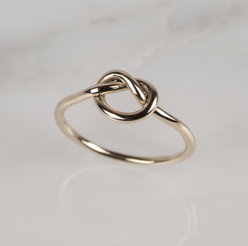Rose Gold Proposal Love Knot Ring, 3 of 9