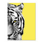 Bright Yellow Tiger Wall Art Print, thumbnail 3 of 4