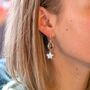 Silver Plated Star And Crystal Drop Earrings, thumbnail 2 of 2