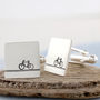 Personalised Bike Cufflinks. Gift For Cyclist, thumbnail 2 of 7