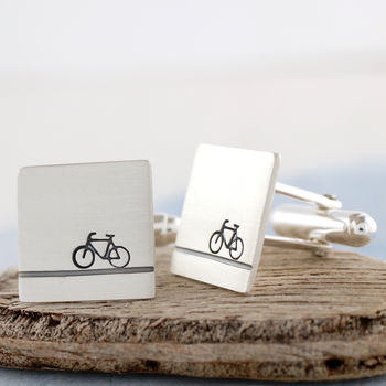 Personalised Bike Cufflinks. Gift For Cyclist, 2 of 7