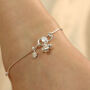 925 Silver Heart Dangle Boho Thin Payal Anklet, thumbnail 2 of 8